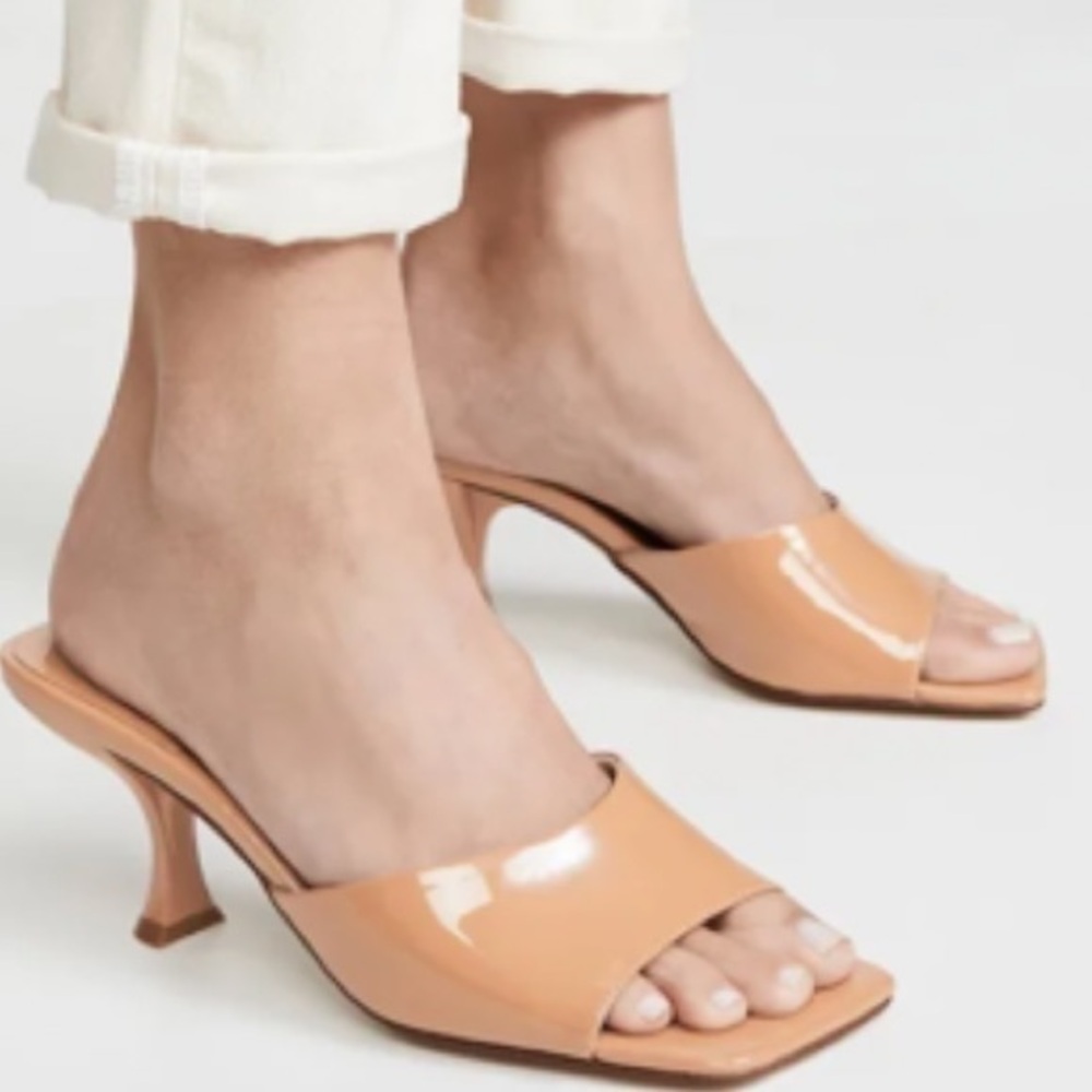 Jeffrey Campbell Mr. Big mules sandals Women's Nude Heels size 7.5